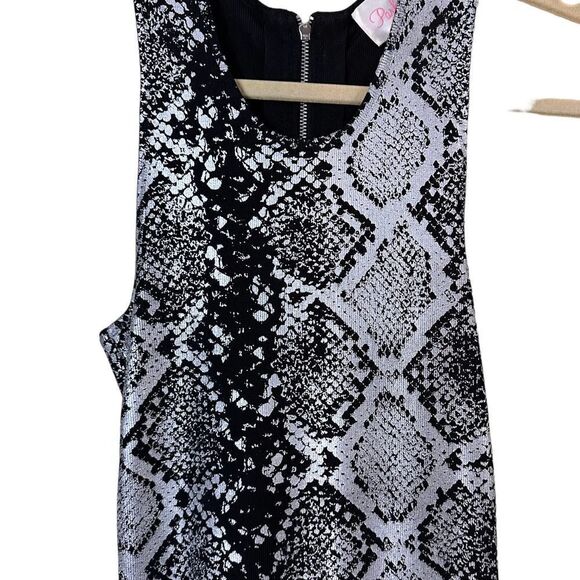 Parker Olida Foiled Python Print Dress Size Small - Picture 5 of 12